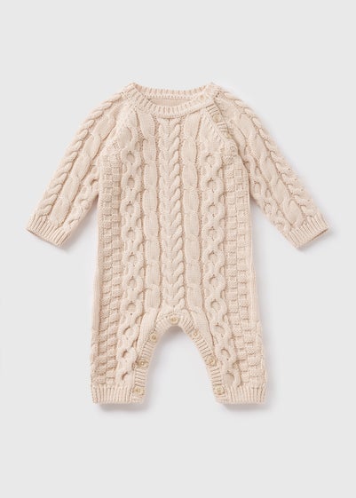 Baby Cream Cable Knit Romper (Newborn-23mths)