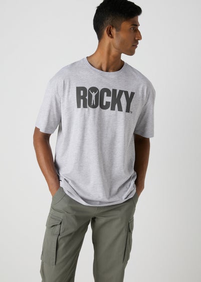 Rocky Grey Slogan T-Shirt