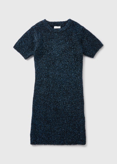 Girls Navy Tinsel Dress (7-15yrs)