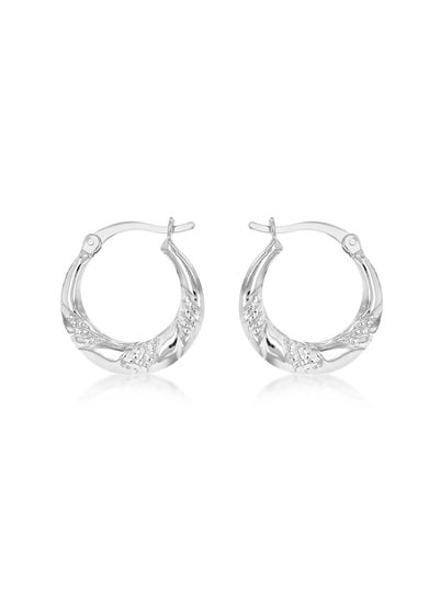 Golden Moments Sterling Silver Rope Hoop Earrings