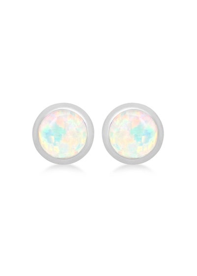 Golden Moments Sterling Silver October Birthstone Stud Earrings