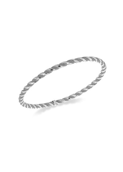 Golden Moments Sterling Silver Stardust Twist Bangle