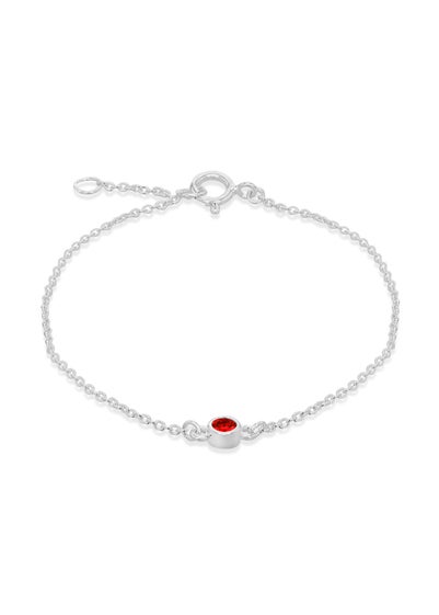 Golden Moments Sterling Silver CZ January Birthstone Bracelet