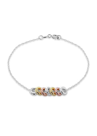 Golden Moments Sterling Silver 'Lucky Rings' Chain Bracelet