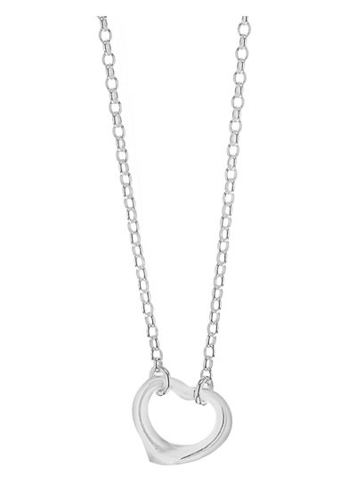 Golden Moments Sterling Silver Belcher Chain and Heart Necklace