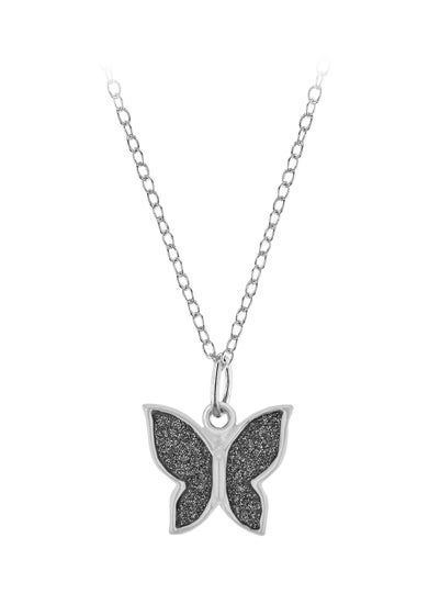 Golden Moments Sterling Silver Stardust Butterfly Necklace