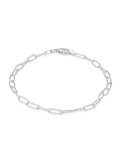 Golden Moments Sterling Silver Diamond Cut Thin Paper Bracelet