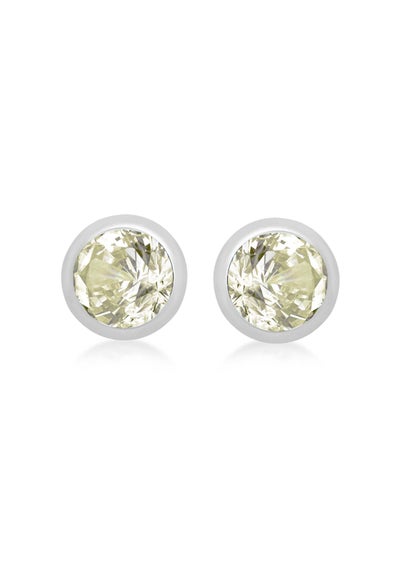 Golden Moments Sterling Silver CZ August Birthstone Stud Earrings