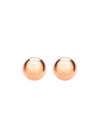 Golden Moments Sterling Silver Rose Gold Plated Ball Studs (8mm)