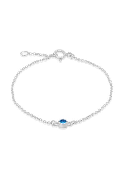 Golden Moments Sterling Silver CZ December Birthstone Bracelet