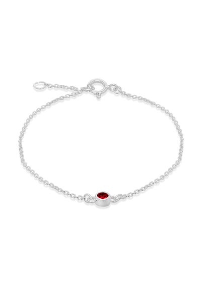 Golden Moments Sterling Silver CZ July Birthstone Bracelet