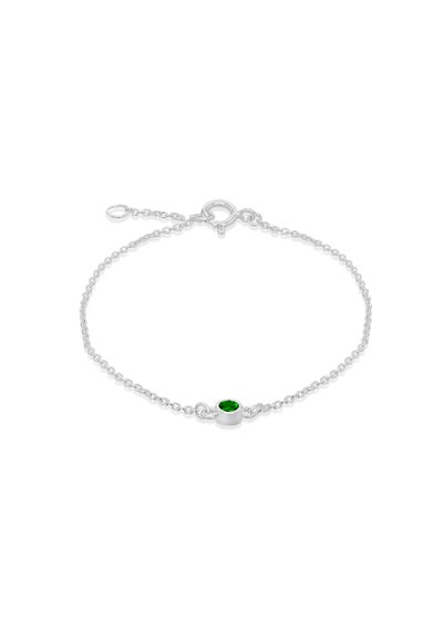 Golden Moments Sterling Silver CZ May Birthstone Bracelet