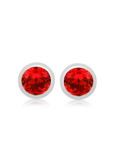 Golden Moments Sterling Silver CZ January Birthstone Stud Earrings