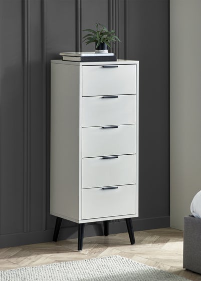 Julian Bowen Alba 5 Drawer Narrow Chest Silk Grey (120.5 x 45 x 40)