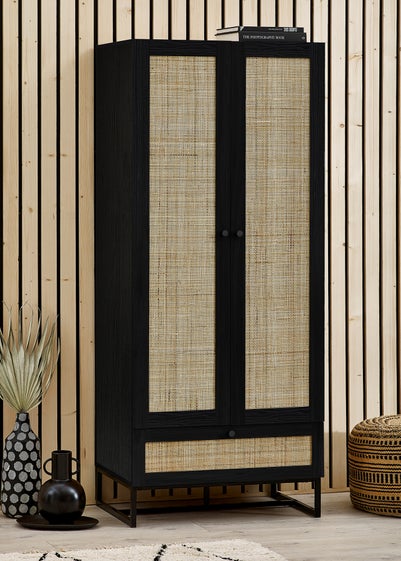 Julian Bowen Padstow Wardrobe in Black (190 x 80 x 56cm)