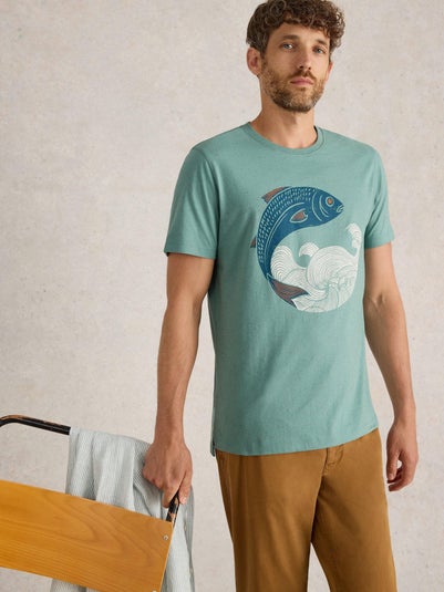 T-Shirt mit Gone-Fishing-Graphik