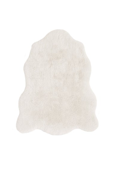Homemaker Ivory Luxury Fur Single Rug