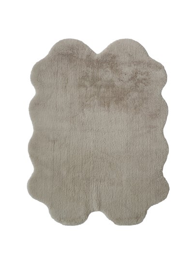 Homemaker Natural Luxury Fur Quad Rug