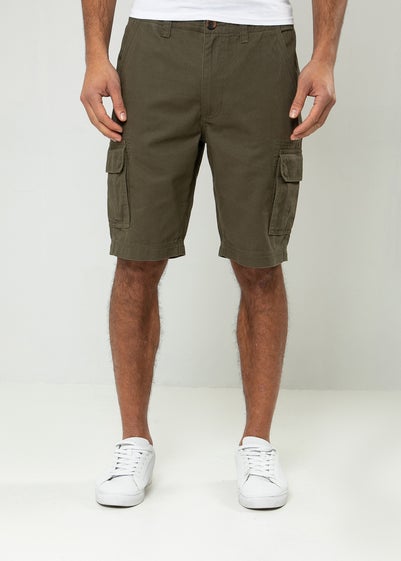 Threadbare Khaki Bute Cotton Cargo Shorts