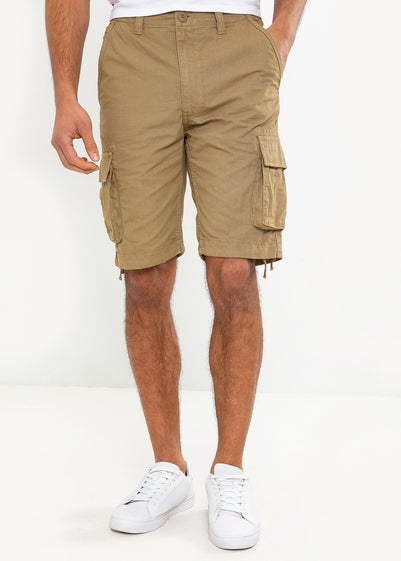 Threadbare Stone Manchester Cotton Cargo Shorts