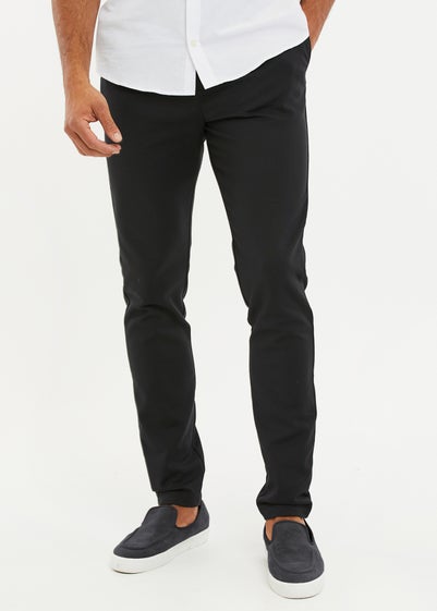 Threadbare Black Slim Fit Semi-Formal Trousers