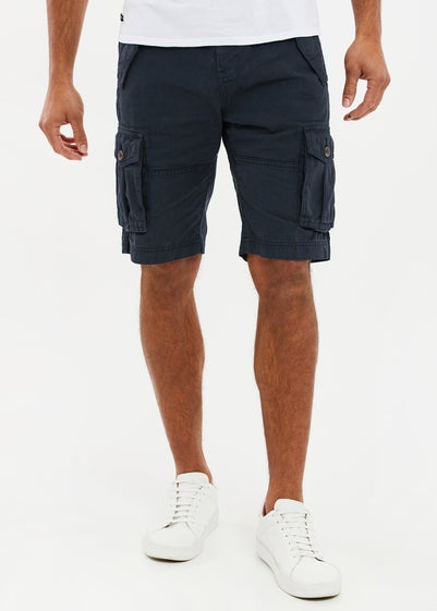 Threadbare Navy Cotton Twill Cargo Shorts