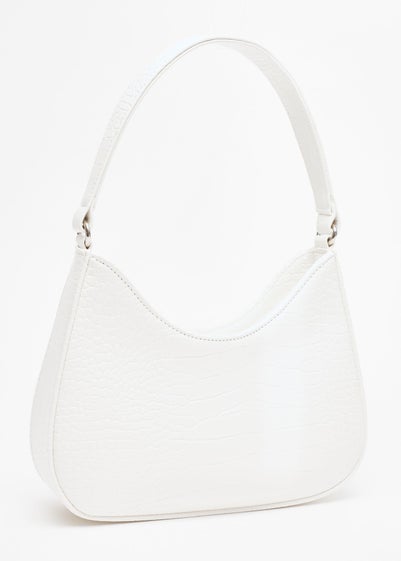 Quiz White Croc Faux Leather Shoulder Bag