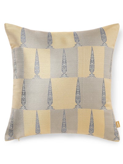 Yellow Silk Hand Woven Cushion Cover