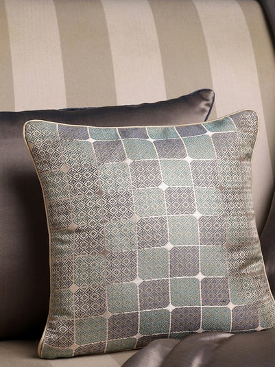 Grey Silk Hand Woven Cushion Cover