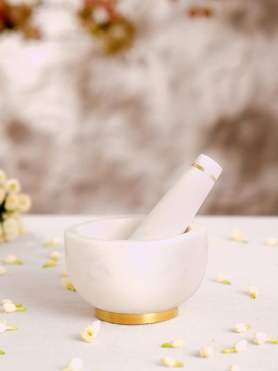 White Marble Mortar And Pestle