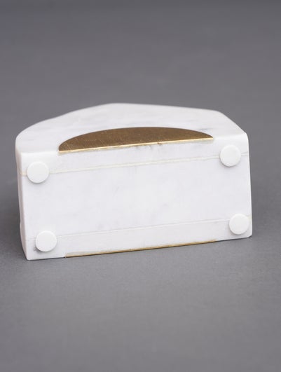 White Marble Bookend Napkin Holder