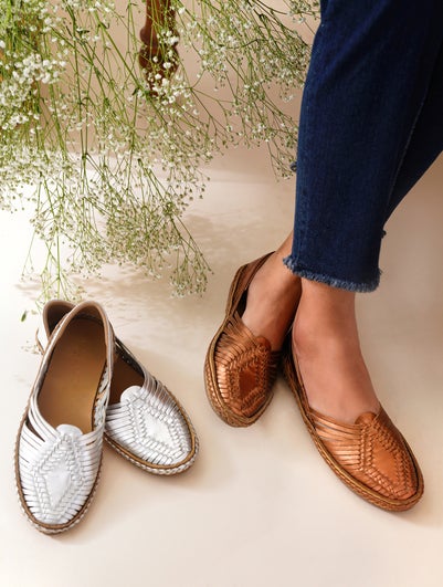 Women Copper Textured Shoes - EU-36