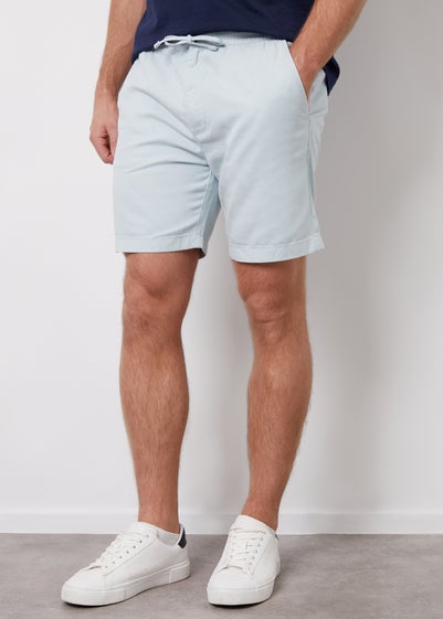 Threadbare Blue Cotton Lyocell Jogger Style Shorts