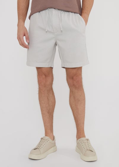 Threadbare White Cotton Lyocell Jogger Style Shorts