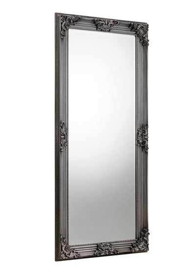 Julian Bowen Pewter Rococo Lean to Dress Mirror (170 x 80 x 6cm)