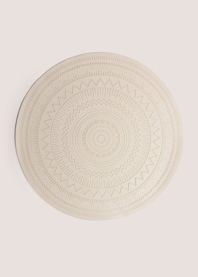 2 Pack Cream Faux Leather Patterned Place Mats