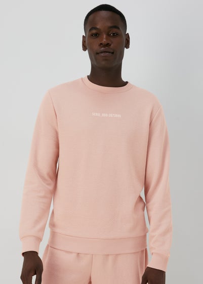 Pink Textured Sweatshirt