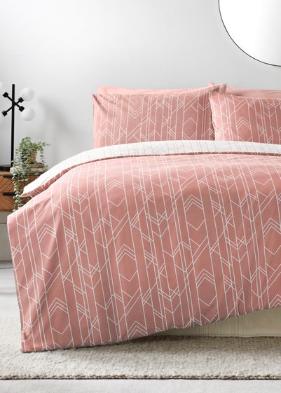 Pink Chevron Duvet Set