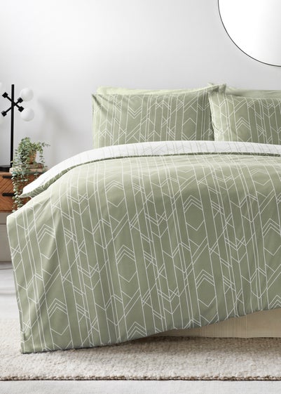 Green Chevron Duvet Set