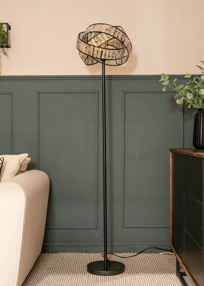 ValueLights Hudson Grey Metal Floor Lamp (159cm x 36.5cm x 36.5cm)