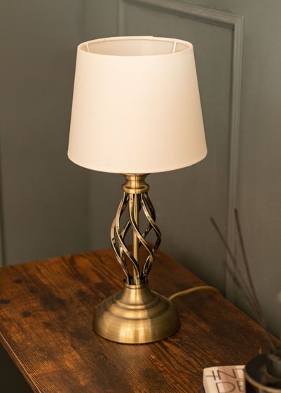 ValueLights Memphis Antique Brass Table Lamp (41cm x 19cm x 19cm)