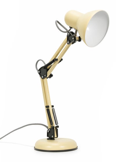 ValueLights Frankie Yellow Metal Desk Lamp (40cm x 37cm x 15.5cm)