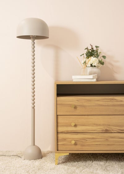 ValueLights Clement Grey Floor Lamp (145cm x 33cm)