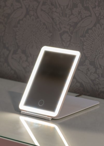 ValueLights White LED Portable Rectangular Make Up Mirror (21.6cm x 16cm x .4cm)