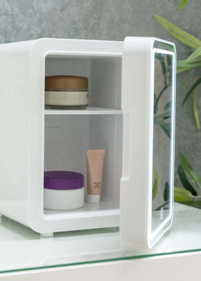 ValueLights White LED Mirror Mini Beauty Fridge (4L 25cm x 24cm x 18cm)