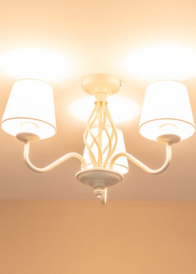 ValueLights Memphis Cream 3 Way Ceiling Light (33cm x 55cm x 55cm)