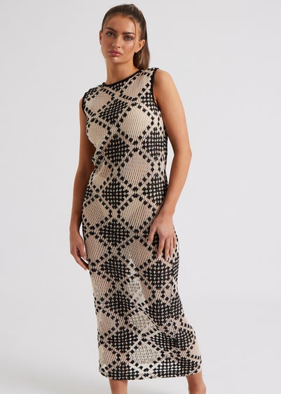 Urban Bliss Black Stitchy Mono Racer Maxi Dress