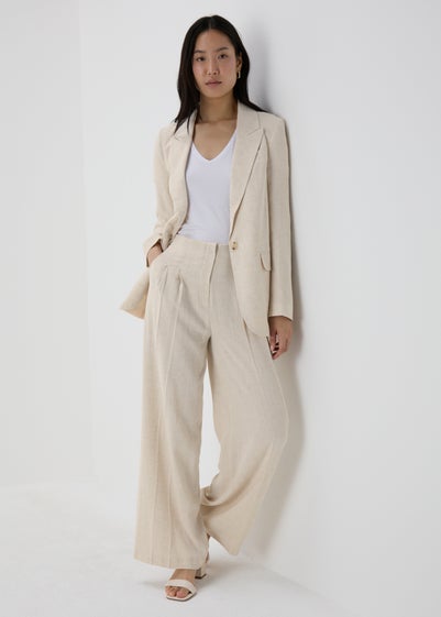 Et Vous Beige Linen Blazer