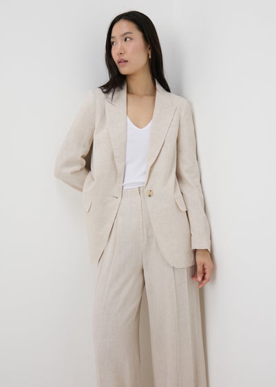 Et Vous Beige Linen Blazer