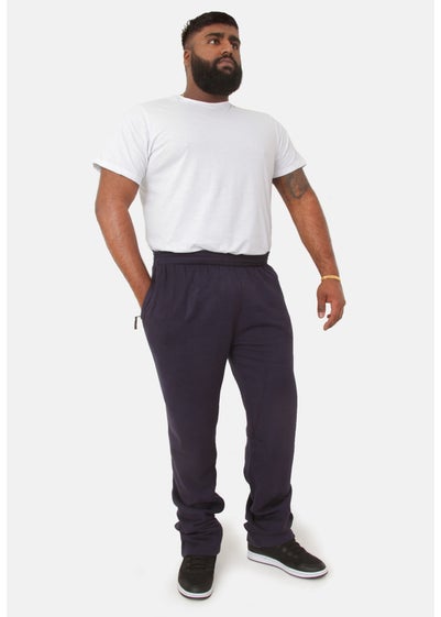 Duke Navy Kingsize Albert Open Hem Jogging Bottoms